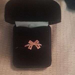 Elegant Pink Bow Ring